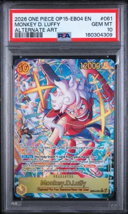 2026 ONE PIECE ADVENTURE ON KAMI'S ISLAND ALT ART #061 MONKEY D. LUFFY PSA 10 - Image 1