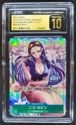 2025 ONE PIECE JP NICO ROBIN PROMO P-111 MINI-TIN CGC 10 PRISTINE R PT - Image 1