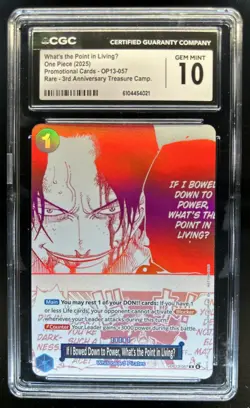 2025 One Piece If I Bowed Down to Power Rare 3rd Anniversary #OP13-057 CGC 10 - Image 1