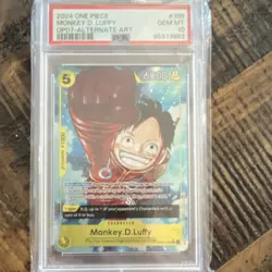 One Piece Monkey.D.Luffy Alt Art Super Rare Foil OP07-109 500 Years PSA 10 - Image 1