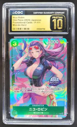 2025 ONE PIECE JP NICO ROBIN PROMO P-111 MINI-TIN VOL.2 CGC 10 PRISTINE R PT - Image 1