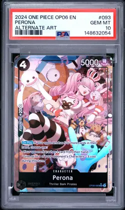 2024 ONE PIECE OP06-WINGS OF THE CAPTAIN ALTERNATE ART #093 PERONA PSA 10 - Image 1
