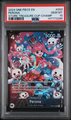 2024 ONE PIECE PROMOS STORE TREASURE CUP-CHAMPION #093 PERONA PSA 10 - Image 1