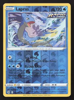 Pokemon Lapras Reverse Holo Uncommon SWSH08: Fusion Strike 054/264 NM - Image 1