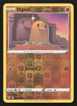 Pokemon Diglett Reverse Holo Common SWSH03: Darkness Ablaze 084/189 NM - Image 1