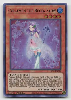 Yugioh Cyclamen the Rikka Fairy Super Rare SESL-EN016 NM - Image 1