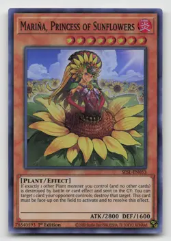 Yugioh Marina, Princess of Sunflowers Super Rare SESL-EN053 NM - Image 1
