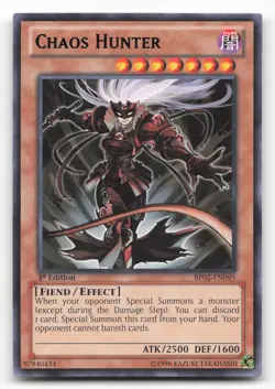 Yugioh Chaos Hunter Rare 1st Edition BP02-EN095 NM - Image 1