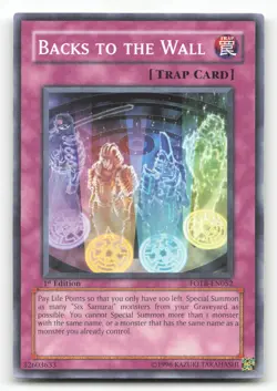 Yugioh Backs to the Wall Common 1st Edition FOTB-EN052 NM - Image 1