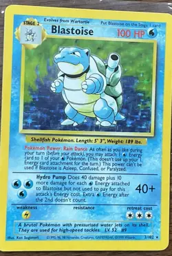 Pokemon Card- Blastoise 002/102 Base Set Holo- MP - Image 1