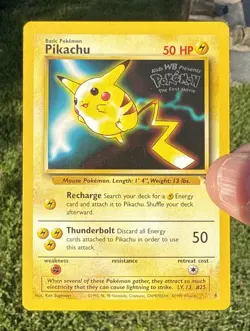 Pikachu Pokemon The First Movie Kids WB Promo Card 4 WoTC Black Star Promo NM - Image 1