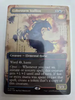 mtg, Colorstorm Stallion- (Borderless) Secrets of Strixhaven Regular NM - Image 1