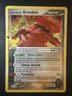 Team Magma's Groudon Holo Pokemon Celebrations Classic Collection TCG Card 9/95 - Image 1