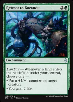 Light Play x 1 Retreat to Kazandu - Foil Battle for Zendikar - Image 1