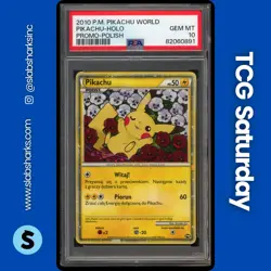 2010 POKEMON WORLD PROMO POLISH #NNO PIKACHU HOLO PSA 10 - Image 1