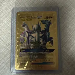 Arveus & Dialga & Palkia GX Gold Foil Fan Art Textured Collector Pokemon Card - Image 1