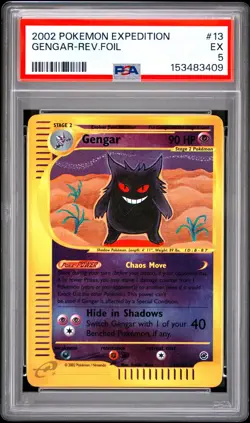 2002 POKEMON EXPEDITION #13 GENGAR-REVERSE FOIL PSA 5 - Image 1