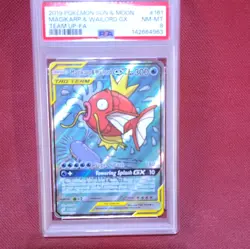 Pokemon 2019 Team Up Magikarp & Wailord GX 161/181 TAG TEAM FA Holo PSA 8 - Image 1