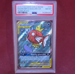 Pokemon 2019 Team Up Magikarp & Wailord GX 161/181 TAG TEAM FA Holo PSA 8 - Image 2