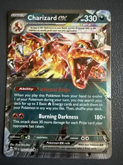 Pokemon TCG Charizard EX 054/091 SV04.5 Paldean Fates Double Rare NM Condition - Image 1