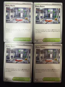 4x Risky Ruins 127/132 x4 - Mega Evolutions - Pokemon TCG - Playset - Image 1