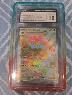 2023 POKEMON SCARLET & VIOLET 151 #198/165 VENUSAUR EX CGC 10 GEM MINT - Image 1