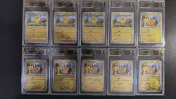 Chinese Pokemon Pikachu 044/132 & 044/130 C OCD 9 Mint Graded Card Lot*10 GL15 - Image 1