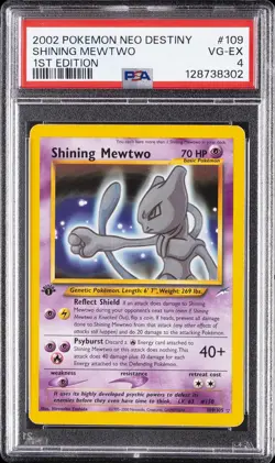 2002 POKEMON NEO DESTINY 1ST EDITION #109 SHINING MEWTWO PSA 4 - Image 1