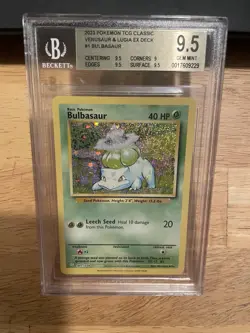 CGC GEM MINT. 9.5 Bulbasaur Holo Classic Collection 2023 Pokemon Card #001 - Image 1
