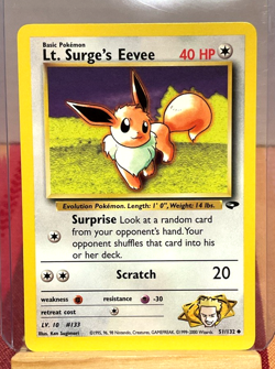 POKEMON Lt. Surge's Eevee 51/132 Gym Challenge Set, Uncommon, NM Condition - Image 1