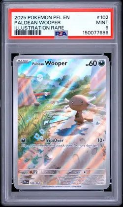 2025 POKEMON PFL EN-PHANTASMAL FLAMES ILLUSTRATION RARE PALDEAN WOOPER PSA 9 - Image 1
