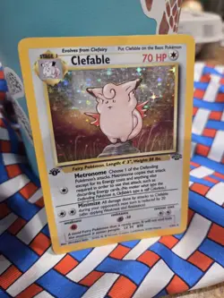 Pokemon TCG Clefable 01/64 Jungle 1st Edition Holo Rare HP 70 1999 ENG - Image 3