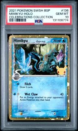 2021 POKEMON SWSH BLACK STAR PROMO CELEBRATIONS COLLECTION MIMIKYU-HOLO PSA 10 - Image 1