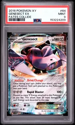 2016 POKEMON XY FATES COLLIDE #64 GENESECT EX PSA 9 - Image 1