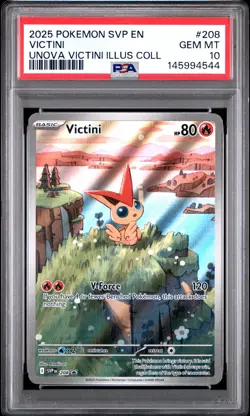 2025 POKEMON UNOVA VICTINI ILLUSTRATION COLLECTION PROMO #208 VICTINI PSA 10 - Image 1