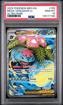 2025 POKEMON MEG EN-MEGA EVOLUTION ULTRA RARE #155 MEGA VENUSAUR EX PSA 10 - Image 1