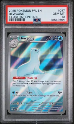 2025 POKEMON PFL EN-PHANTASMAL FLAMES ILLUSTRATION RARE #097 DEWGONG PSA 10 - Image 1