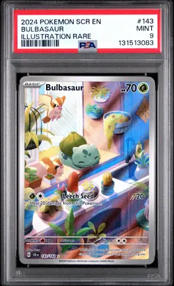 2024 POKEMON SCR EN-STELLAR CROWN ILLUSTRATION RARE #143 BULBASAUR PSA 9 - Image 1