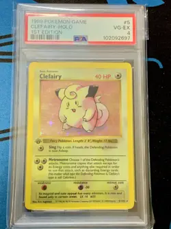 PSA 4 Pokemon Base Clefairy 1ST EDITION SHADOWLESS 1999 Holo Rare 5/102 - Image 1