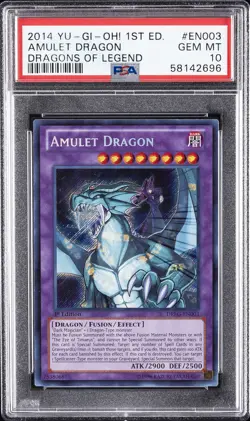2014 YU-GI-OH! DRAGONS OF LEGEND 1ST ED #EN003 AMULET DRAGON PSA 10 - Image 1