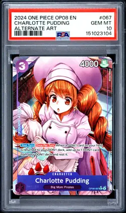 2024 ONE PIECE OP08-TWO LEGENDS ALTERNATE ART #067 CHARLOTTE PUDDING PSA 10 - Image 1
