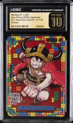 2025 ONE PIECE JPN PC: ONE PIECE DAY'25 #P-110 MONKEY D. LUFFY CGC 10 PRISTINE - Image 1