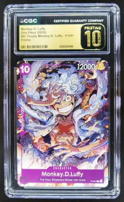 2024 ONE PIECE MONKEY D. LUFFY PROMO PURPLE P-041 CGC 10 PRISTINE R PT - Image 1