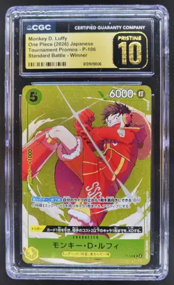 2026 ONE PIECE JP MONKEY D. LUFFY PROMO P-106 CGC 10 PRISTINE R PT - Image 1