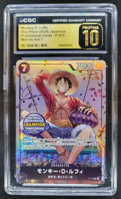 2024 ONE PIECE JP MONKEY D. LUFFY PROMO P-075 MINI-TIN CGC 10 PRISTINE R PT - Image 1