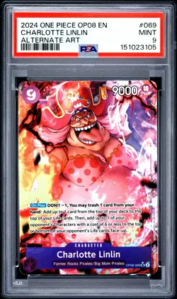 2024 ONE PIECE OP08-TWO LEGENDS ALTERNATE ART #069 CHARLOTTE LINLIN PSA 9 - Image 1