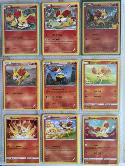 Pokemon Card Species Set Lot - 9x Unique Cards / Fennekin Family - Image 1