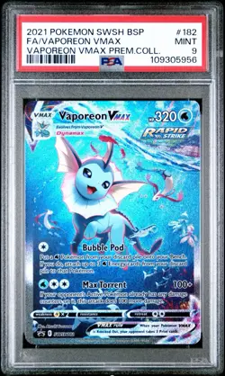 Pokemon Card | PSA 9 Vaporeon VMAX SWSH182 2021 Black Star Promo Premium Alt Art - Image 1