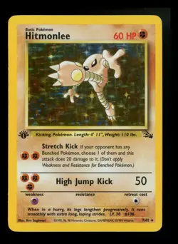 1st Edition Hitmonlee 7/62 Fossil 1999 Holo Rare WOTC Pokemon Card TCG - Image 1