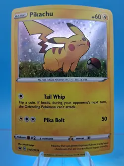 Pokemon Pikachu SWSH039 Cosmo Holo Rare Black Star Promo Card NM Swirl 🌀🌀 - Image 1